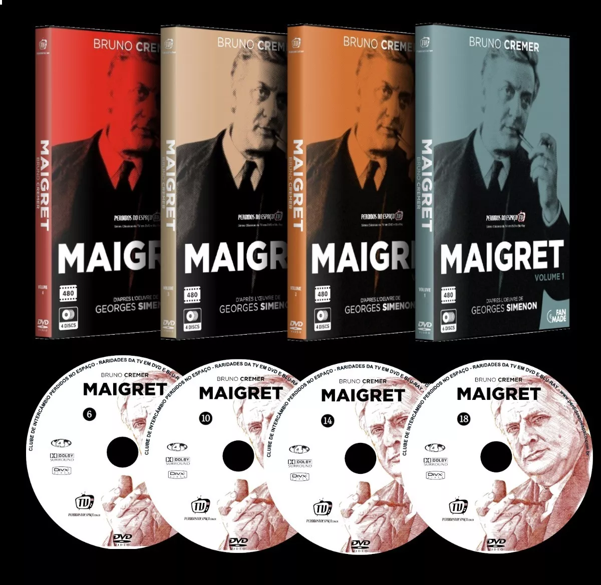 Inspetor Maigret Bruno Cremer Série Completa 54 Epis. 18 Dvd