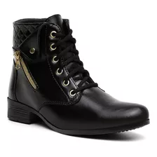 Bota Feminina Confort Matelasse Ziper Lateral Ultra Macia Vl