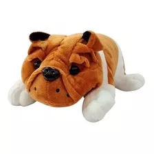 Bulldog Cachorro Deitado 20cm Marrom - Bbr Toys
