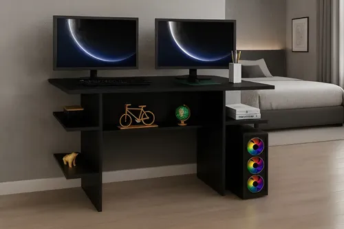 Mesa Gamer Reunião Premium Compacta E Forte Preto