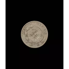 Moneda 1923 Costa Rica 50 Céntimos Resello 1887 25 Centavos