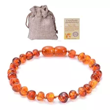 Pulseira Adulta Feminina Masculina Âmbar Báltico Cognac