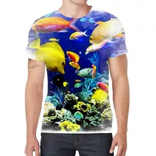 Camiseta Camisa Fundo Do Mar Golfinhos Peixes Algas Oceano R