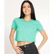 Blusa Cropped Feminina Flamê Manga Curta Marisa-66135