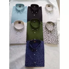 2 Camisa Estampada Manga Larga Hombre. Hay Talle Especial