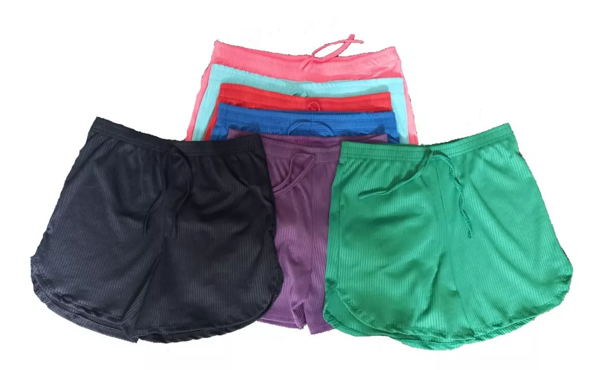Kit 5 Shorts Plus S Feminino Canelado Preço Atacado P Ao G3