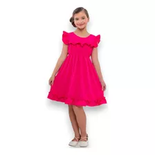 Vestido Casual Babado Infantil Soltinho Fresquinho Moda Luxo