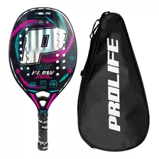 Raquete Beach Tennis Kit Prolife Holográfica Full 3k Carbono