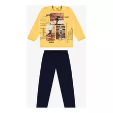 Conjunto Infantil Blusão Com Calça Rovi Kids Amarelo