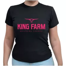 Baby Look Country Feminina King Farm Moda Cowgirl Roça Top