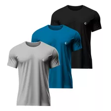 Kit 3 Camisetas Dry Fit Tecido Furadinho Treino Anti Suor