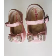 Sapato Bebê Luxo Menina Com Pérolas E Strass 16 Até 22