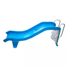Escorregador Infantil Toboagua Para Piscina Azul Fibra 1,18m