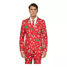 Traje De Vestir Navideño Con Saco Y Corbata Para Navidad