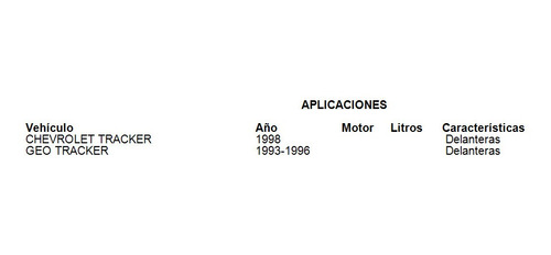 Balatas De Disco Delanteras Geo Tracker 1993-1996 Foto 2