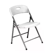  Cadeira Dobrável Aço Plástico Branca- Maxchief