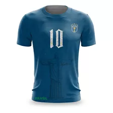 Camiseta Azul Seleção Brasil Copa Do Mundo 2022