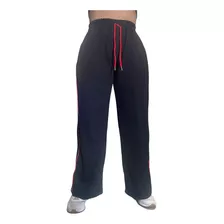 Pantalon Buzo Estilo Palazzo Algodon Con Raya De Mujer