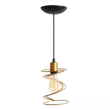 Pendente Aramado Mola Dourado Lustre Luminária Iluminação