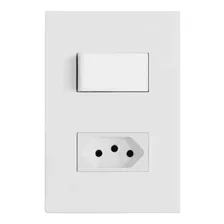 Interruptor Paralelo + Tomada 10a 4x2 Recta Branco Gloss