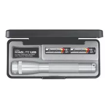 Linterna Lampara Mini Maglite Led Plata 2 Aa En Estuche Color De La Linterna Plateado Color De La Luz Led