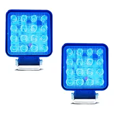 2 Und Farol De Led Azul 16 Leds 48w Pulverizador Agrícola