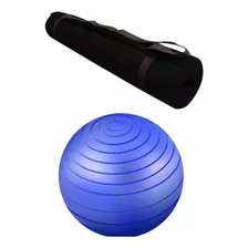 Tapete Colchonete Yoga 170x60cm Espessura 5mm Pilates E Bola Cor Preto/azul