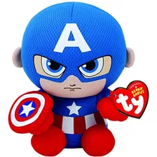 Peluche Ty Captain America, Azul/rojo/blanco, Regular