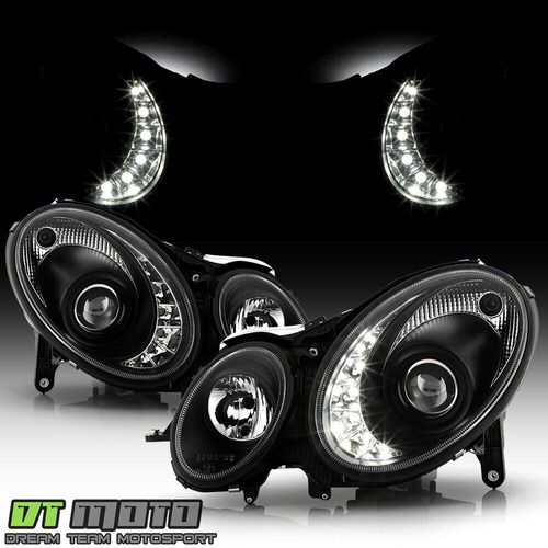 Par Faros Negro Led Mercedes-benz E300 4matic 2009 3.0l Foto 2