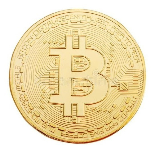 Moeda Bitcoin Ouro Banhada (fisico) Para Coleção