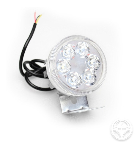 Par Faros 6 Led Redondo Moto Universal Estrobo Rojo Azul F1 Foto 5