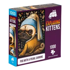 Puzzle Exploding Kittens 1000 Piezas: Pug With A Pearl Earri