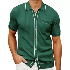 Playeras De Punto A La Moda Para Hombre, Casual, De Color Li