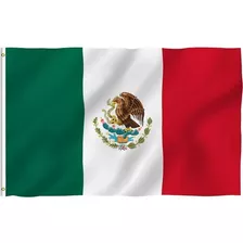 Bandera México 1.5m X 90cm Tela Resistente Lavable Int Ext