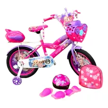 Bicicleta Para Niña Aro 16 Incluye Casco Y Protectores