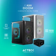 Gabinete Doom Gi630: M-atx, 500w, Usb 3.0, Rgb, Color Blanco