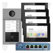 Kit Portero Ip Poe Hikvision 4 Ph Depto Casa Oficina Empresa
