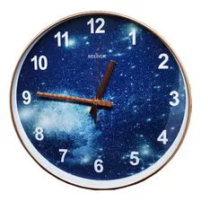 Reloj De Pared 30 Cm Silencioso Moderno Práctico Para Sala Color De La Estructura Dorado Color Del Fondo Multicolor