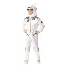 Fantasia Astronauta Nasa Macacão Longo Branco Com Capacete