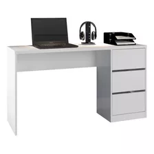 Mesa Para Computador 3 Gavetas 5105r Branco Fosco 