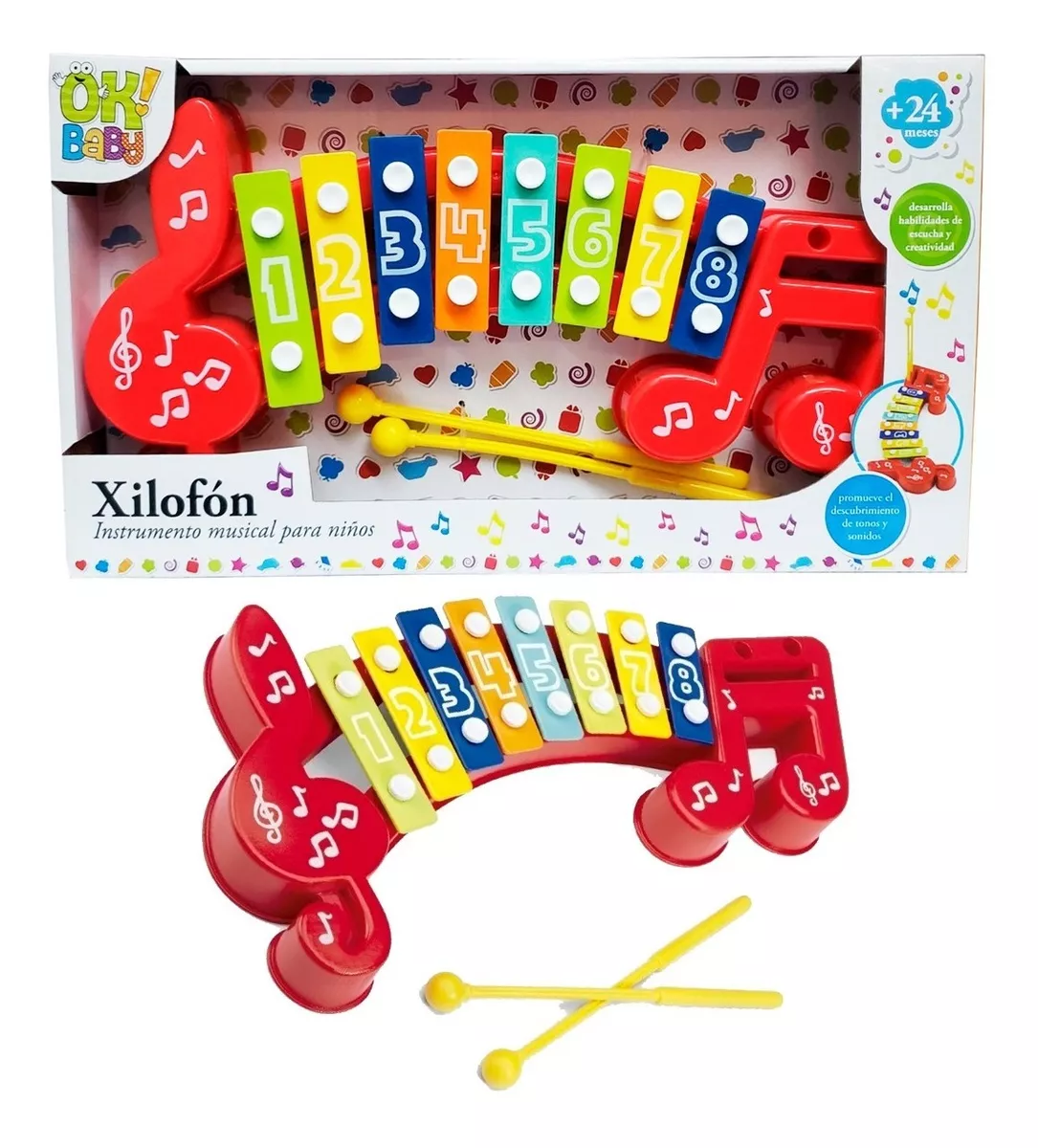 Xilofón Instrumento Musical Para Niños - Okbaby