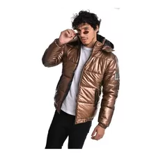 Campera Hombre Abrigo Canelon Metalizada Capucha