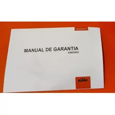 Manual De Garantia Moto Ktm ( Em Branco)