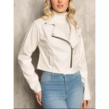 Jaqueta Feminina Couro Fake Moda Blogueira Estilo Inverno