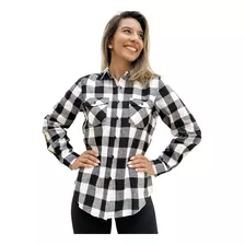 Camisa Xadrez Blusa Feminina Flanelada De Qualidade Junina