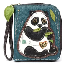 Billetera De Hombre Chala Cuerina Diseño Panda Verde