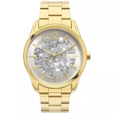 Relógio Feminino Euro Glitz Dourado A Prova D'água Envio 24h