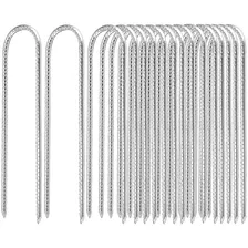 U Shaped Rebar Stakes, 16 Pack 12 Inches Galvanized Ste...
