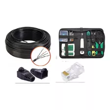 Cable Utp 100 Metros Cat6 Super Kit Interior Y Exterior