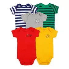 Pack 5 Body Bebe Niño Tedmimak Manga Corta Surtido